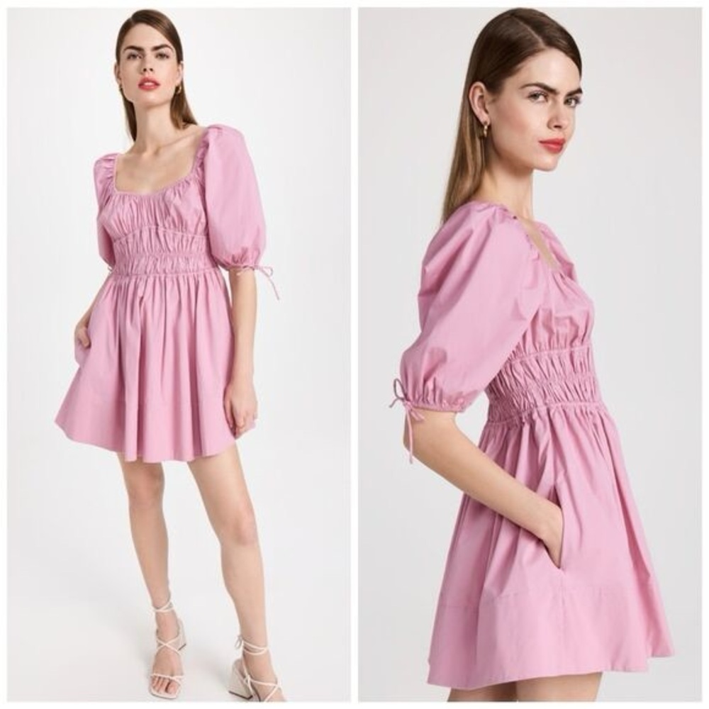Staud Faye Mini Dress in Pink